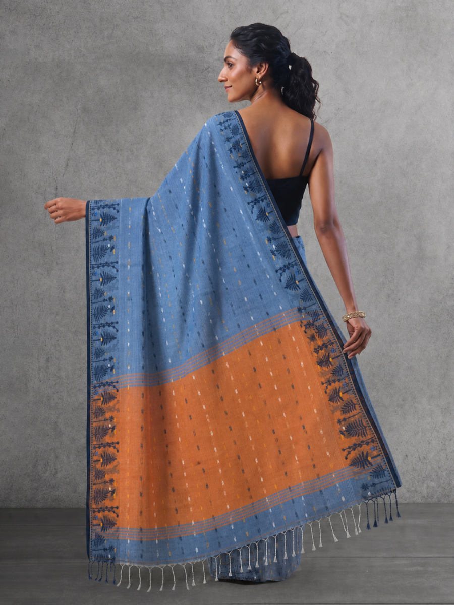 Blue & Orange Bengal Cotton
