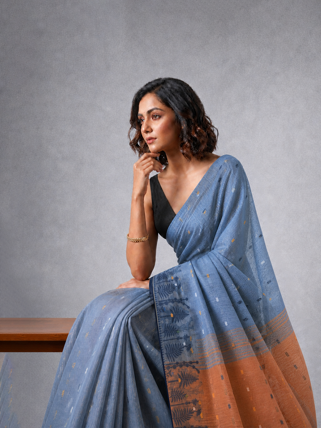 Blue & Orange Bengal Cotton