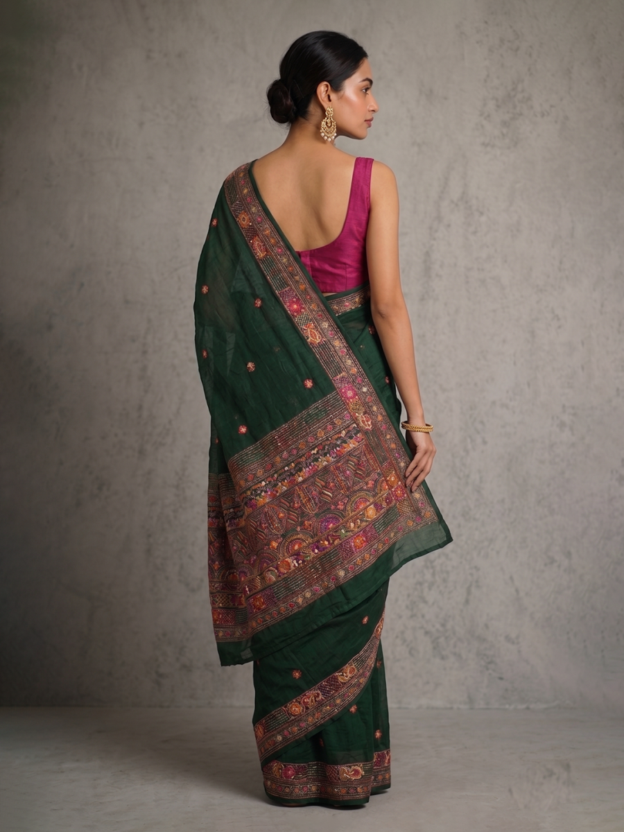 Green Karnataka Cotton Lambani Embroidery