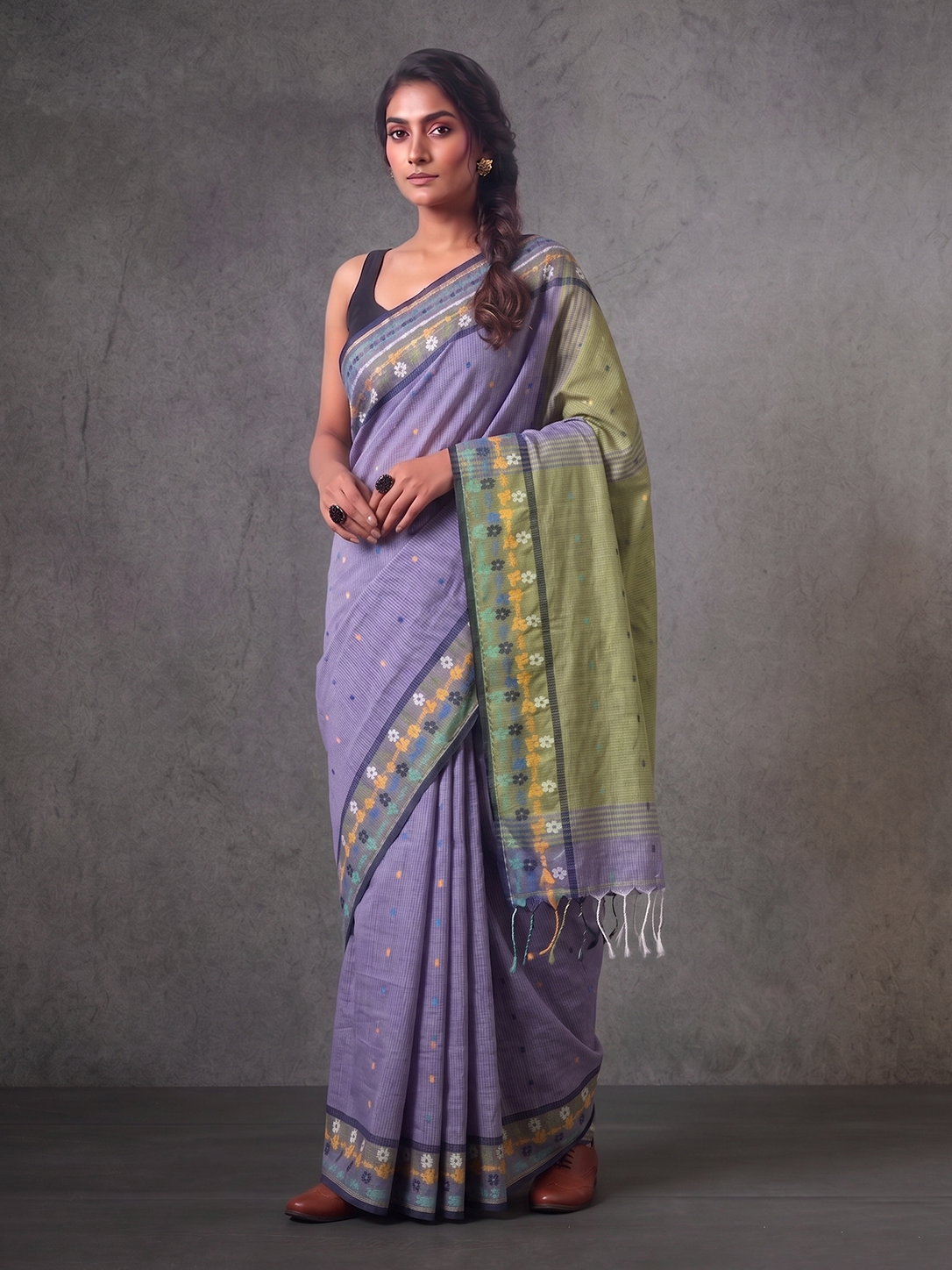 Lavendar & Green Bengal Cotton