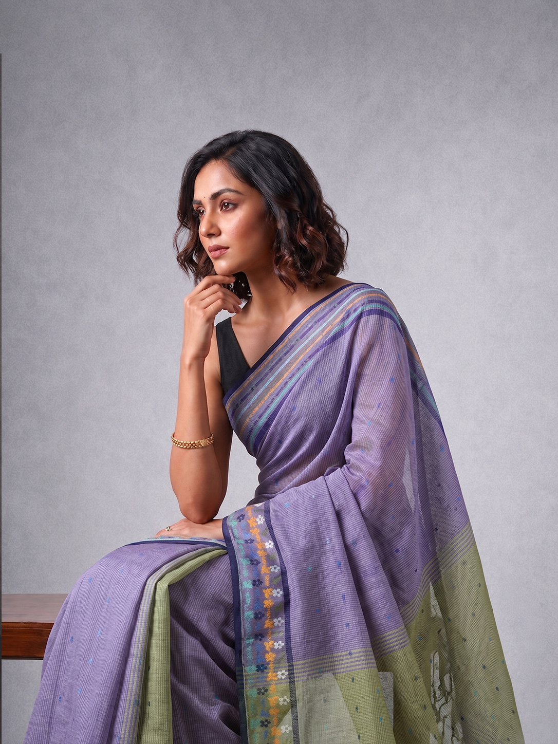 Lavendar & Green Bengal Cotton