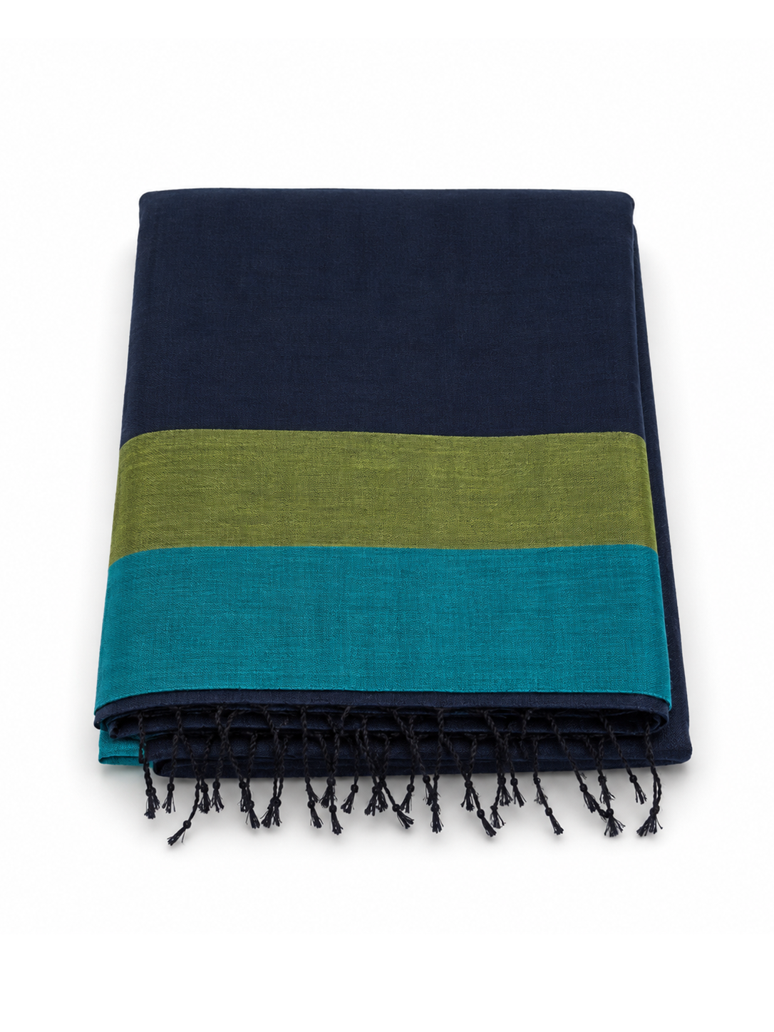 Black with Green Bengal Linen