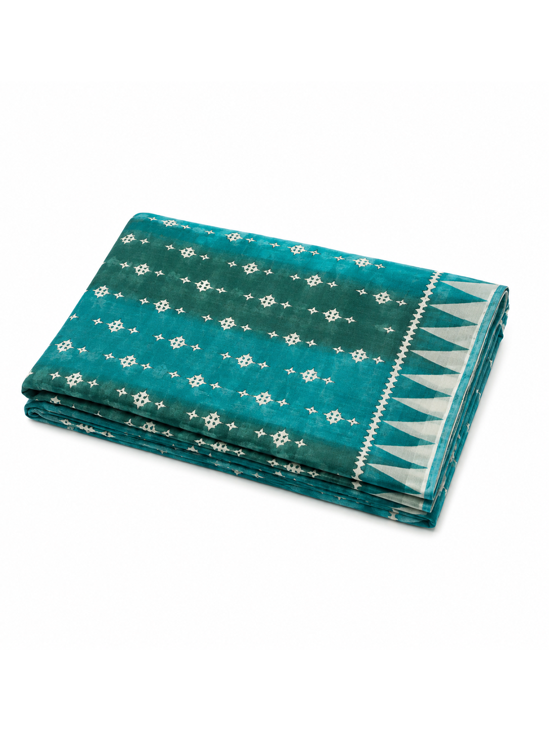 Green Hand-woven Embroidery Tussar Parsi